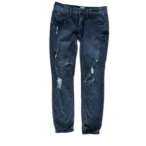 Free People Distressed Black Skinny Jeans 61855 Womens Size